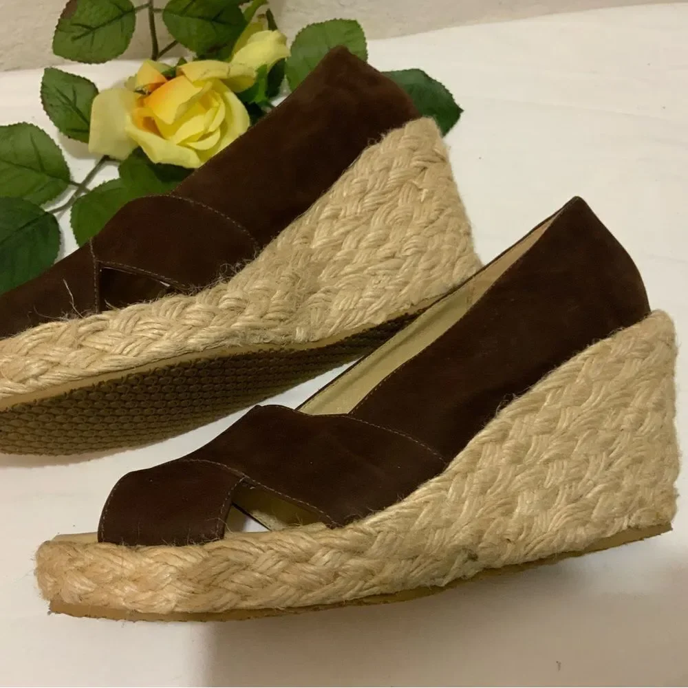 MATISSE Espadrille Heels suede brown size 8 M